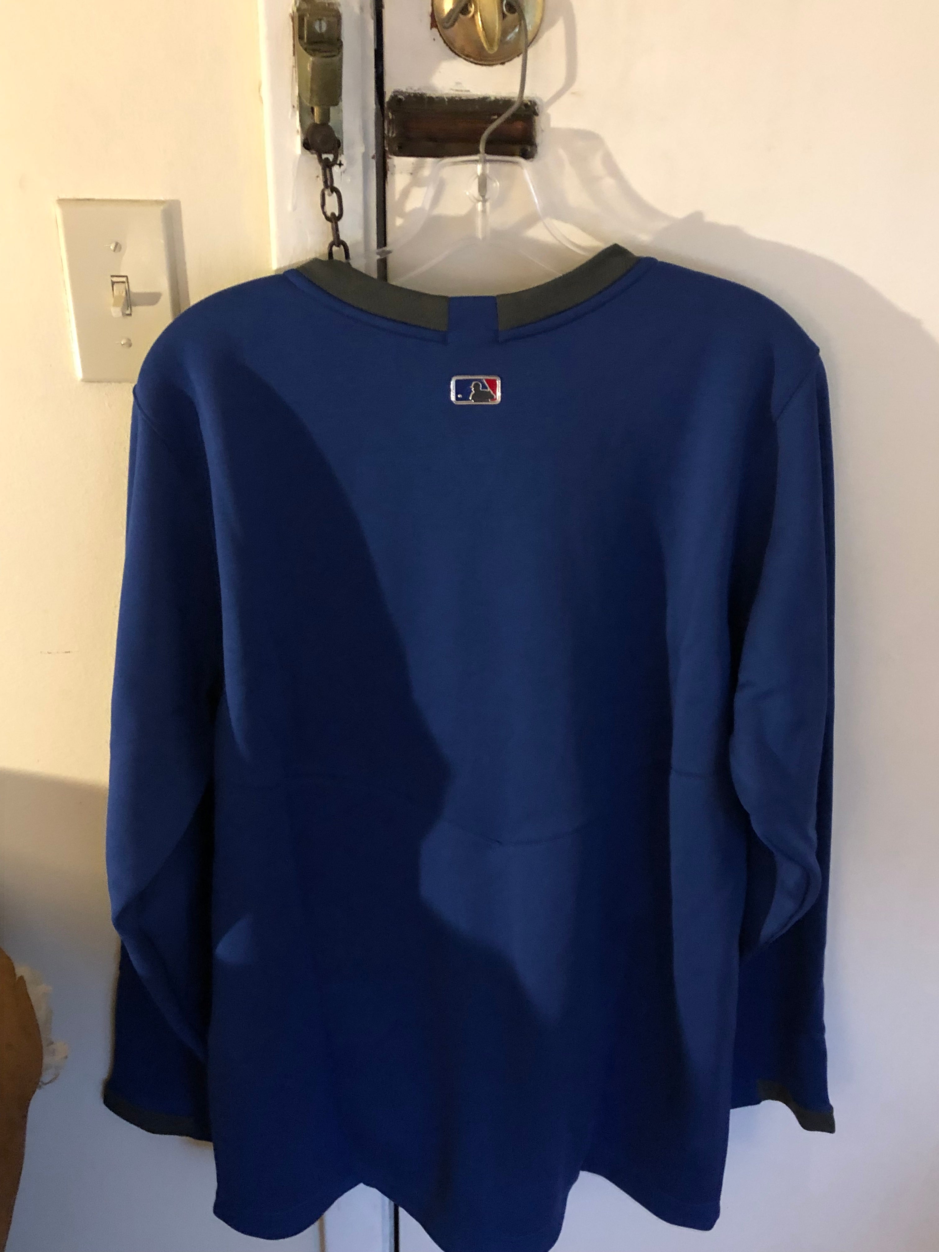 Men's Nike Charcoal/Royal Chicago Cubs Authentic Collection Thermal Crew  Performance Pullover Sweatshirt