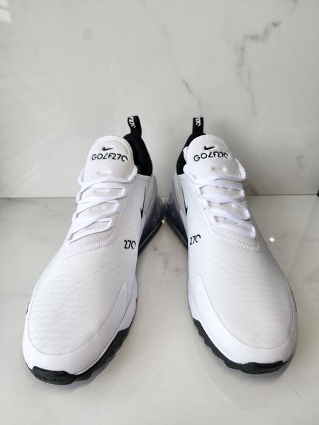 シューズ(男性用) Nike Air Max 270 Golf \"White Nike Air Max 270 Men's Golf Shoes White / Racer Blue