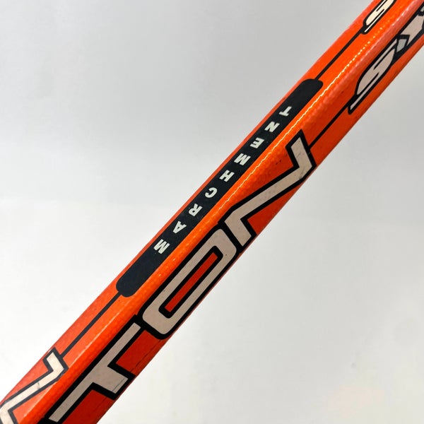 Used Left Handed Orange Easton Synergy, Heel Curve Unknown Flex, Marchment #X215