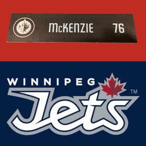 NHL Winnipeg Jets #76 Skyler McKenzie Game Used / Team Issued Locker Room Nameplate Tag