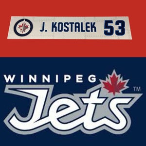 NHL Winnipeg Jets #53 Jan Kostalek Game Used / Team Issued Locker Room Nameplate Tag