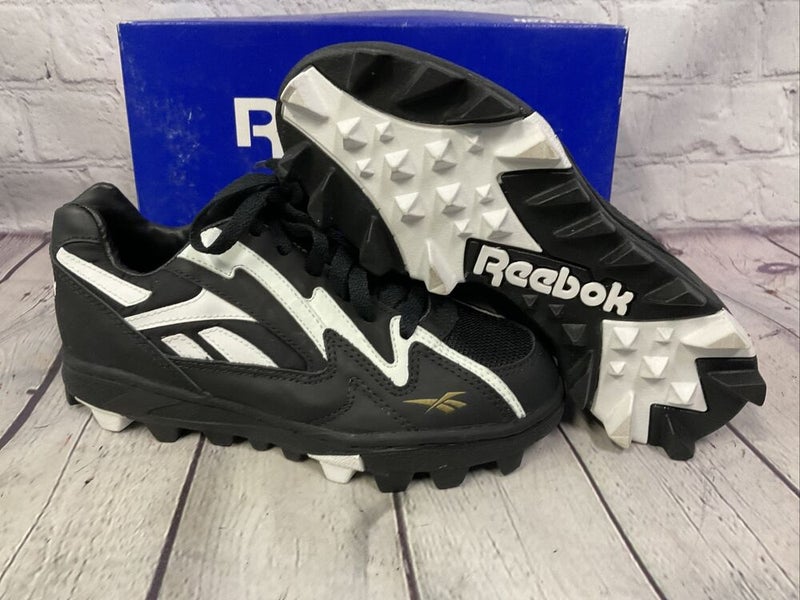 Reebok Jumior Football Cleats 3 Black White Comfortable New With | SidelineSwap