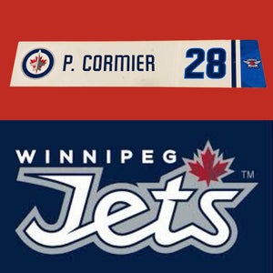 NHL Winnipeg Jets #28 Patrice Cormier Game Used / Team Issued Locker Room Nameplate Tag