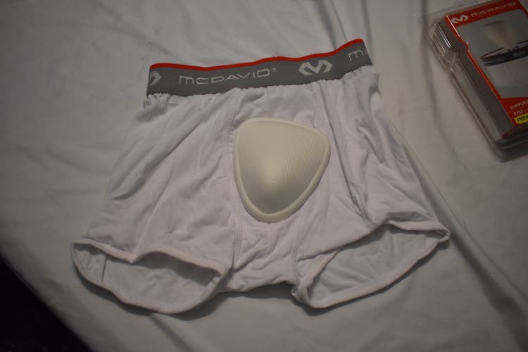 NEW - McDavid Boxer Jock with Soft Cup, White, Youth Large