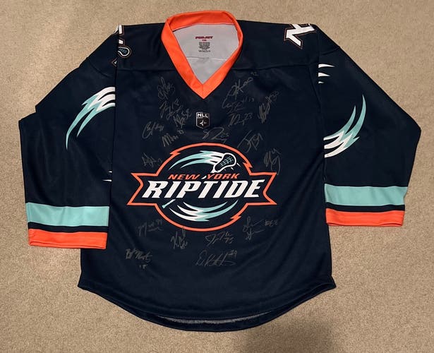 TEAM SIGNED 2021 NLL New York Riptide Jersey (Size YXL)