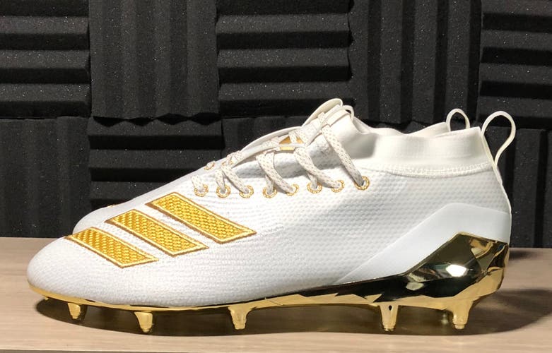 Adidas Adizero 8.0 Football Cleat White Gold EE7283 Men's size 12