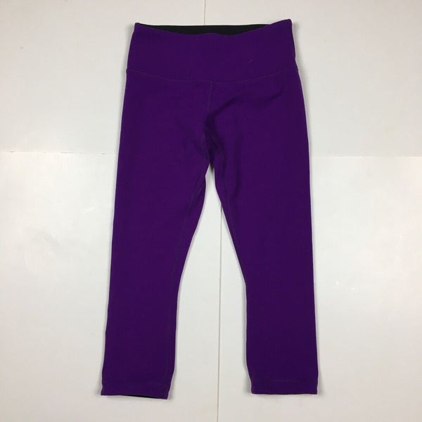 Lululemon Reversible Yoga Pants Black Purple Women's 3/4 Length Women's  Size 4