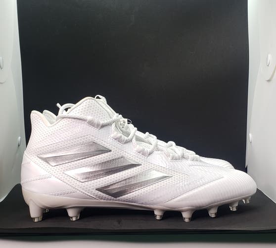 NEW Adidas Freak Carbon Mid Football Shoes White Silver Men's Size 12  EE7133