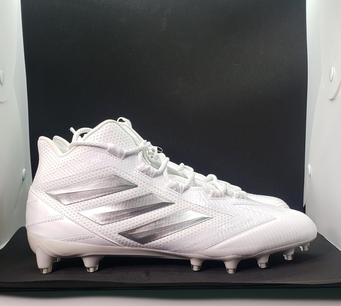 NEW Adidas Freak Carbon Mid Football Shoes White Silver Men's Size 12 EE7133