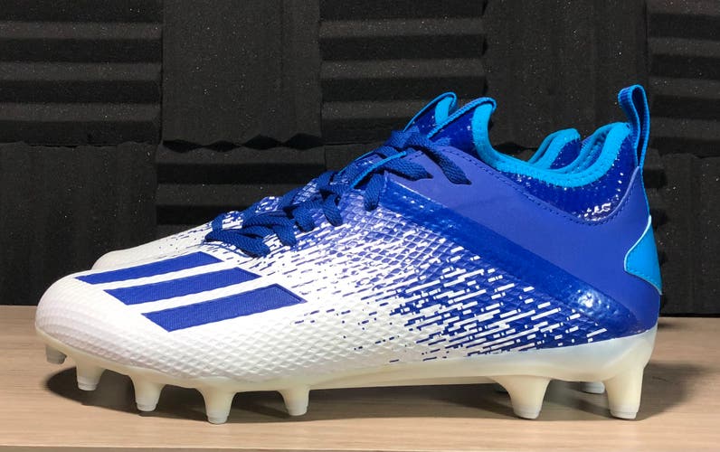 Adidas Adizero Scorch Football Cleats White Royal Blue EH1320 Men's size 9.5