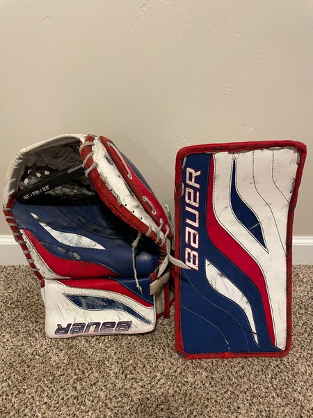 Bauer Used Regular Reactor 4000 Glove And Blocker Set