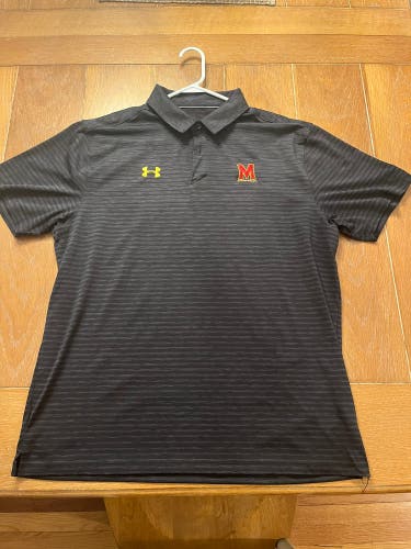 Black Under Armour Maryland Polo Shirt