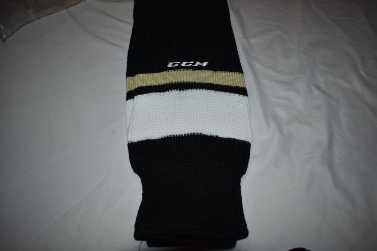 NEW - CCM PRO 30" Hockey Socks, Black with Gold and White