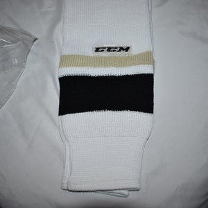 NEW - CCM PRO 30" Hockey Socks, White with Gold and Black