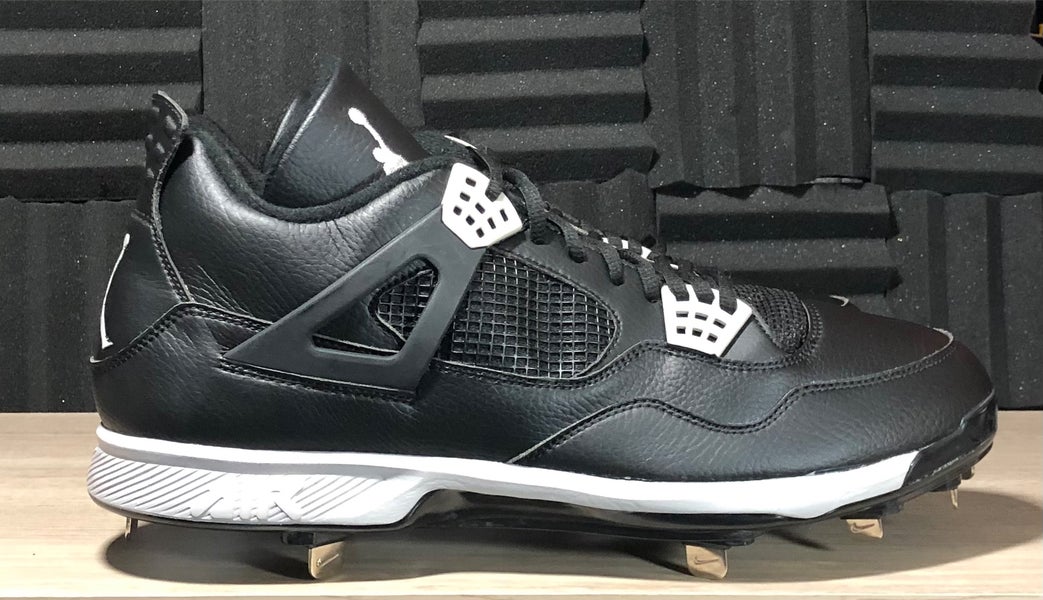 Nike Air Jordan 4 lV Retro Baseball Metal Cleats Black 807710-010 Men's  size 15