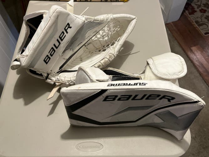 Used Full Right Goalie Bauer Supreme One60 Blocker And Catch Glove