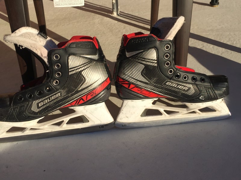 Junior Used Bauer Vapor X2.7 Hockey Goalie Skates Regular Width Size 6.5