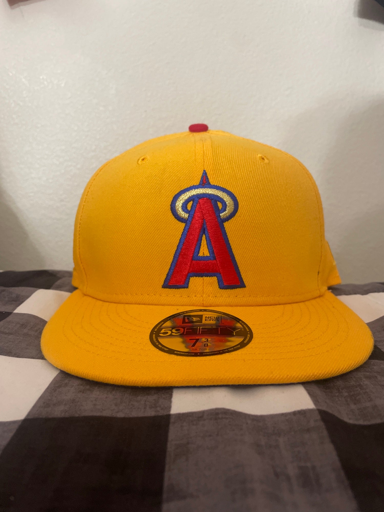 Los Angeles Angels Cap 7 3/8 Angel Halo Wings Hat American Needle Brown  Baseball