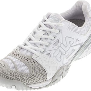 Fila Women`s Cage Delirium Tennis Shoes White and Metallic Silver (6)