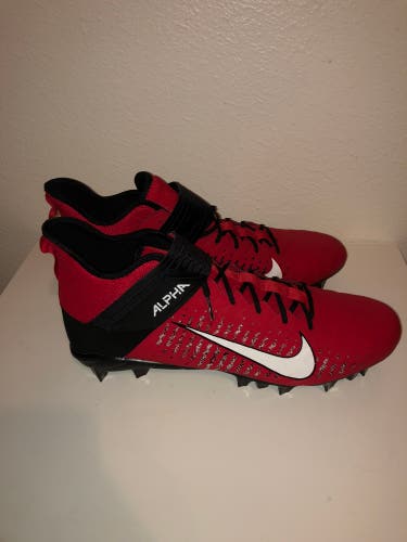 Nike Men's Alpha Menace Pro 2 MID Football Cleats AQ3209-601 Red White Size 16