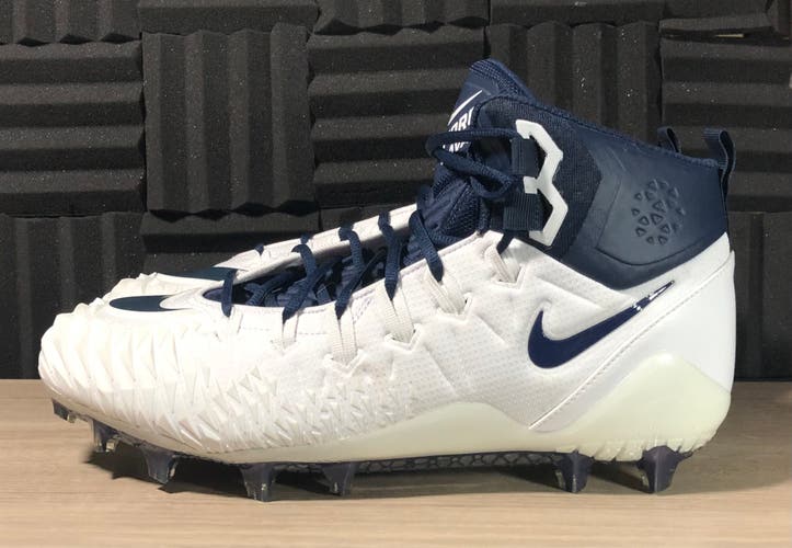 Nike Force Savage Pro TD Football Cleats AJ6605-107 Men's size 14.5 White Navy Blue