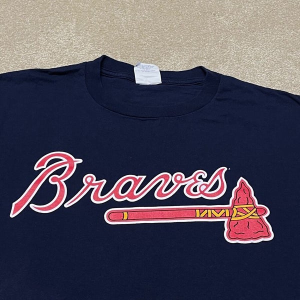 Atlanta Braves T Shirt Men 2XL Adult Red MLB Baseball Vintage Nike Swoosh  USA