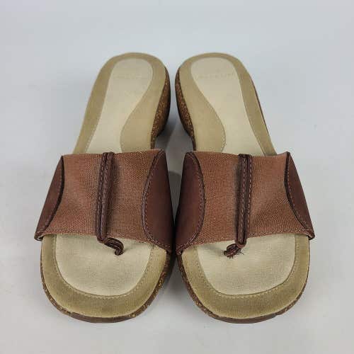 Merrell Sundial Thong Brown Cork Wedge Sandal Shoe Women's Size 6