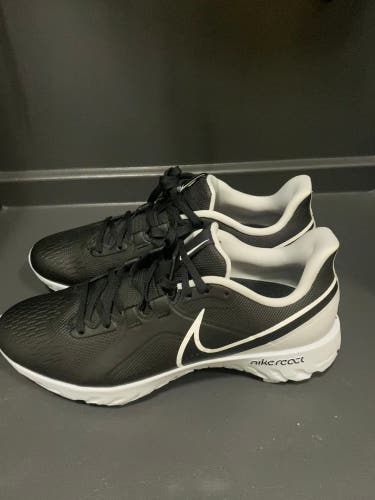 Nike React Infinity Pro Golf Shoe- Black/White/Metallic Platinum - Unisex