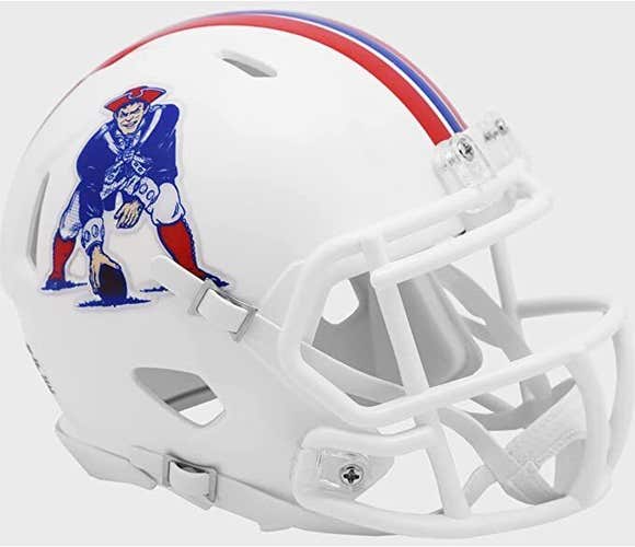 New England Patriots 1982-1989 Throwback Helmet Riddell Replica Mini Speed Style