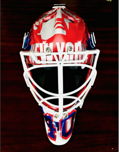 New York Rangers Alexandar Georgiev REPLICA Full Size Mask..100% can be game worn BAUER