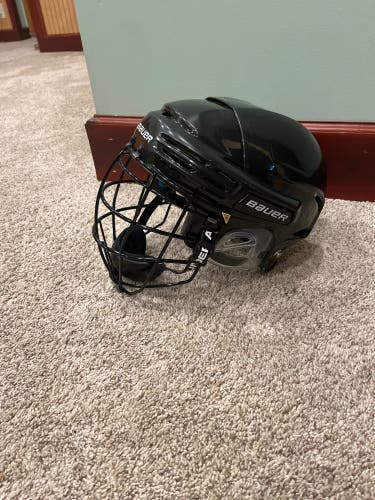 Bauer Box Lacrosse Helmet With Under Armor Mask And Chinstrap