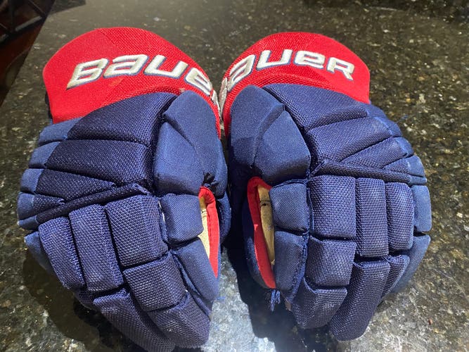 Used Bauer VAPOR X-60 PRO NIKITA FILAKOV COLUMBUS BJ Gloves 14"-1" Pro Stock