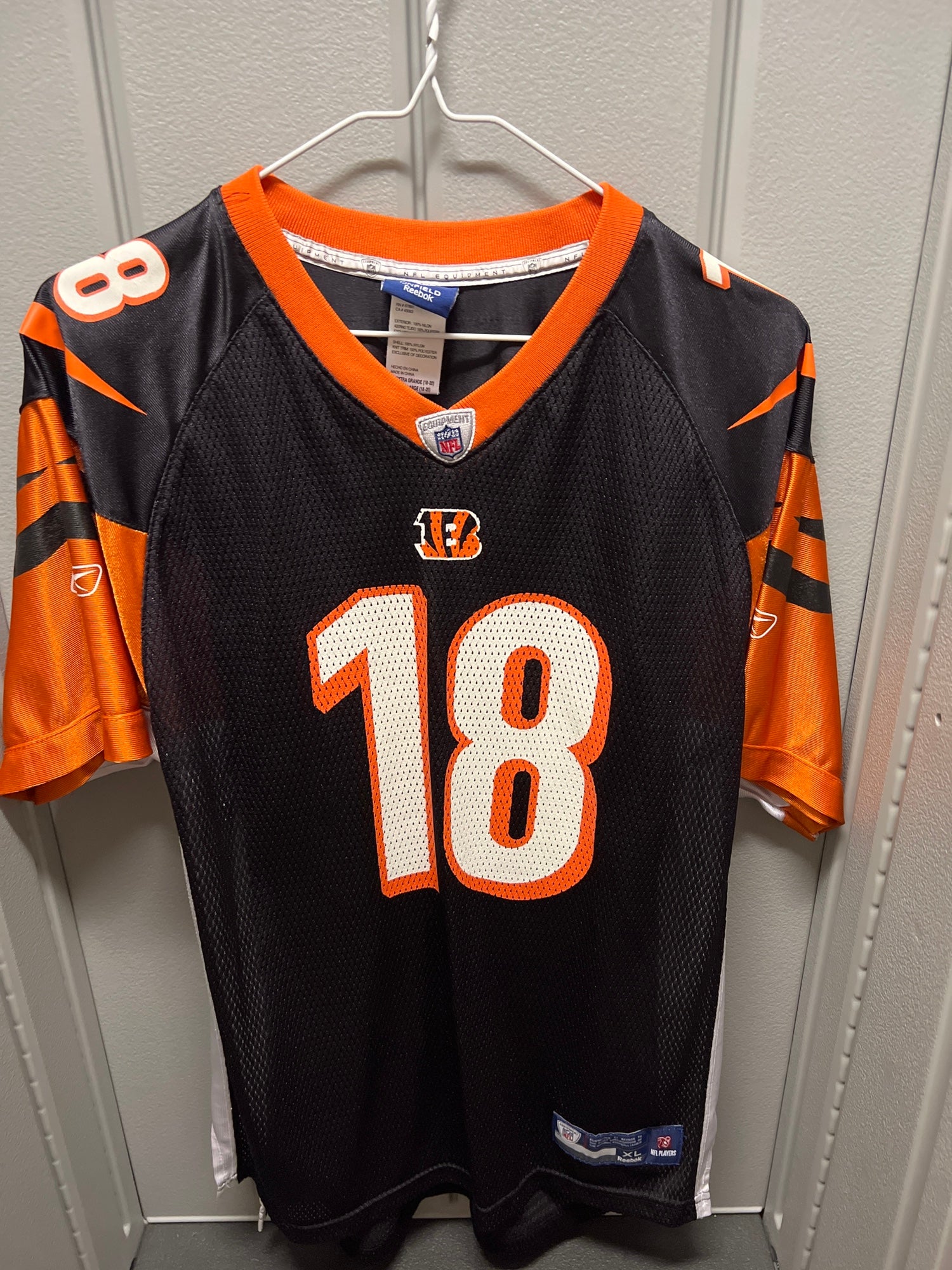 Reebok Cincinnati Bengals A.J. Green 18 NFL Football Away Jersey