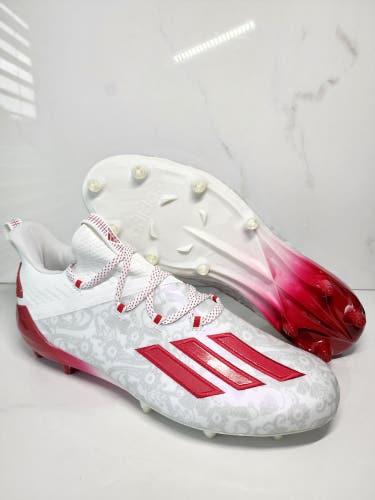 Adidas Mid Top Adizero Reign Young King Football Cleats Floral Red