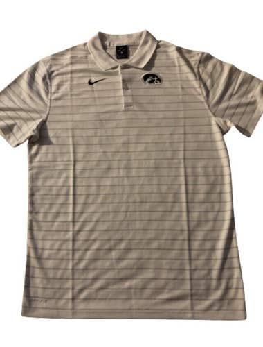 NWT Nike Dry Fit Iowa Hawkeyes Men’s Short Sleeve Polo White Size Small