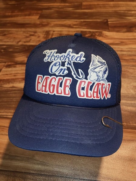 Vintage Eagle Claw Fishing Bass Fishing Hooks Promo Hat Cap Vtg