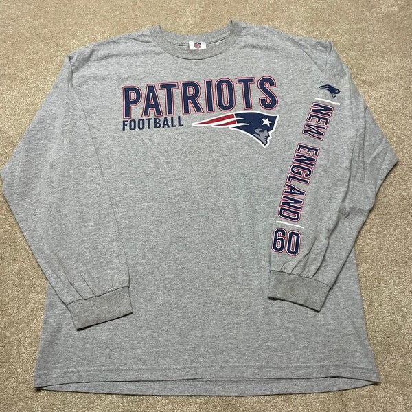 NFL Mens Large Gray New England Patriots Long Sleeve Shirt