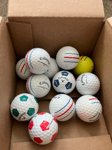 12 Used Callaway Truvis Triple Track Golf Balls