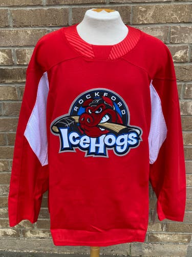 NEW CCM QuickLite Rockford Ice Hogs Pro Stock Jersey RED 8304