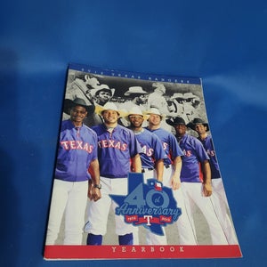 2012 Texas Rangers 40th Anniversary Yearbook 1972 to 2012.