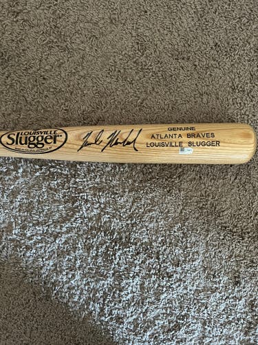 Nick Markakis autographed baseball bat