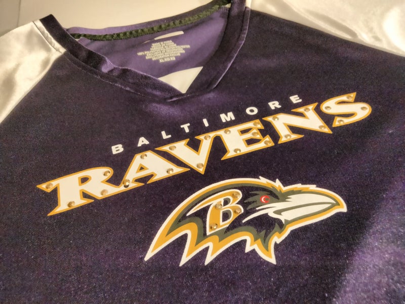 Baltimore Ravens Medium Purple & White Short Sleeve Shirt