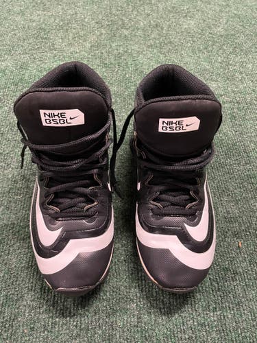 Molded Cleats, Nike High Top Huarache, Black/White, Size 5.0, Used