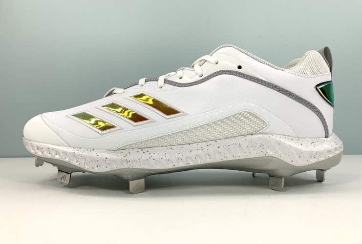 New Adidas Icon 6 Bounce ECP Metal Baseball Cleats White FX4123 Men Size 15