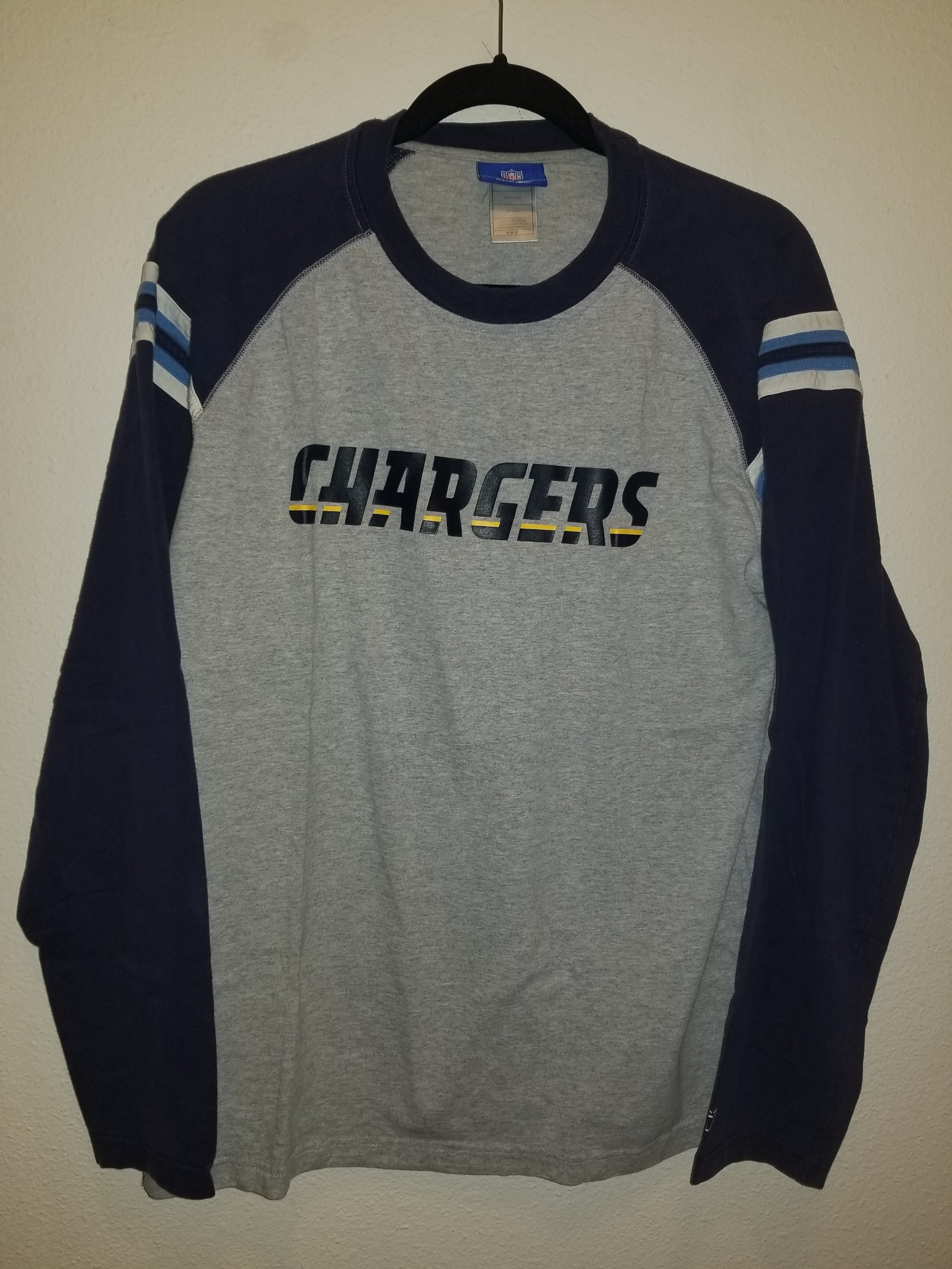 San Diego Chargers Button Hook Slimmer Fit Retro T Shirt By Reebok