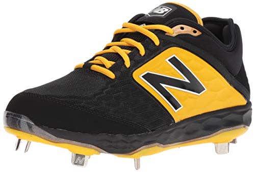 New Balance Baseball Cleats Mens L3000BY4 Black Yellow Metal Cleats Size 15