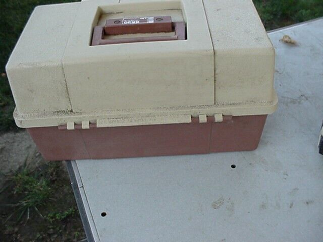 Vintage Plano 5630 Tackle Box W Fishing Gear, Tools and 3 Fold Out Trays
