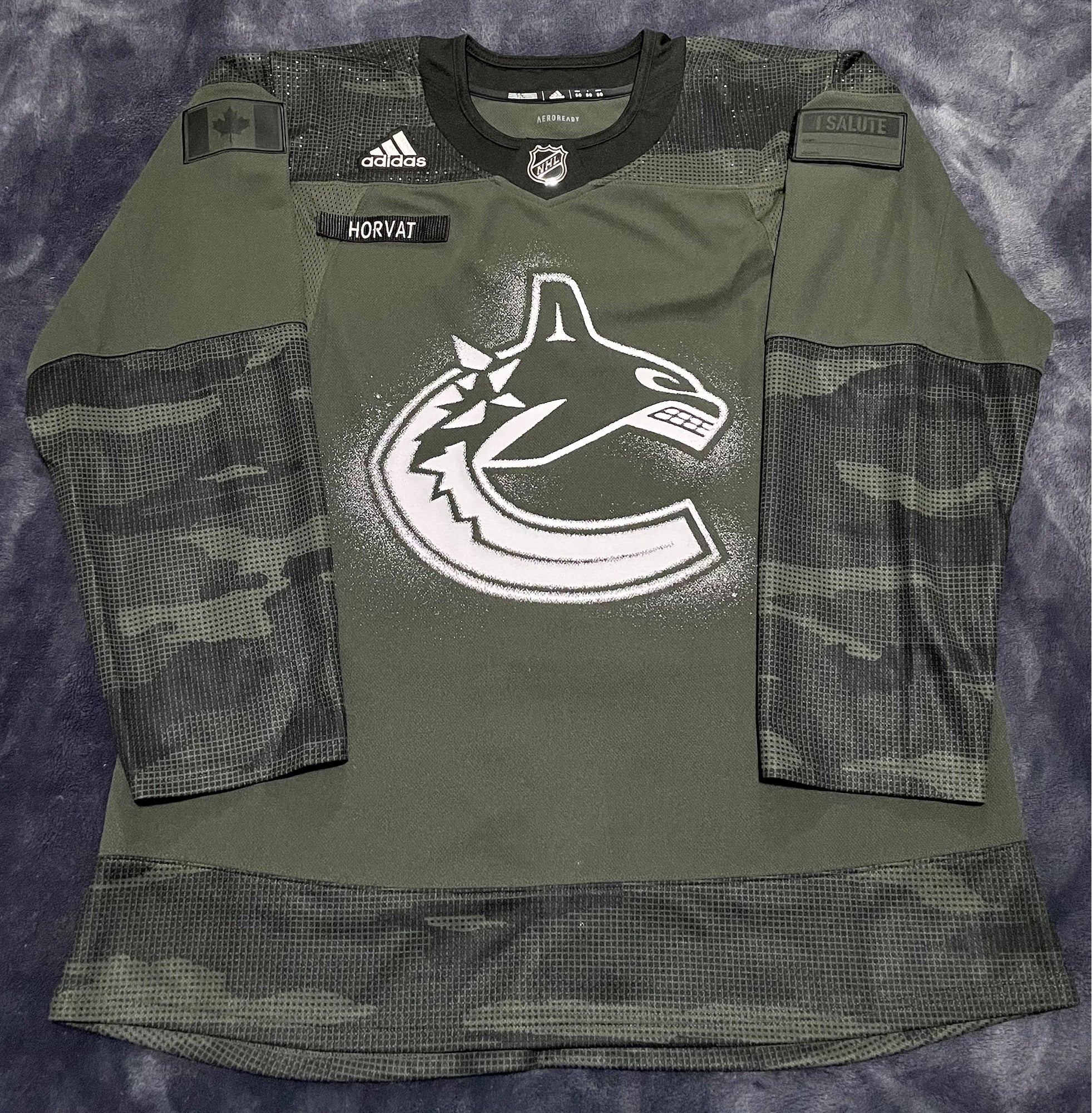 Vancouver Canucks Armed Forces Bo Horvat Adidas Authentic Jersey