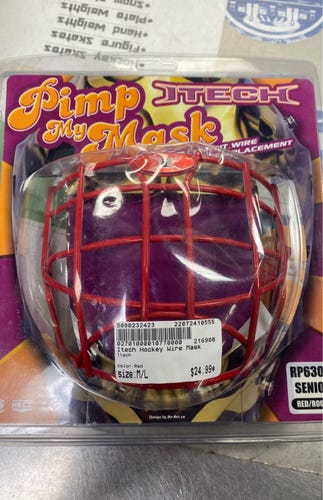 Goalie Itech Pimp my Mask red wire cage medium large
