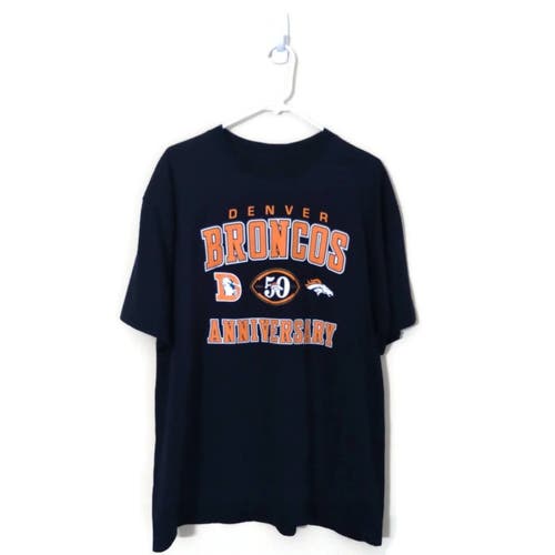 Reebok NFL Denver Broncos 50th Anniversary Graphic Print T-Shirt Sz Large